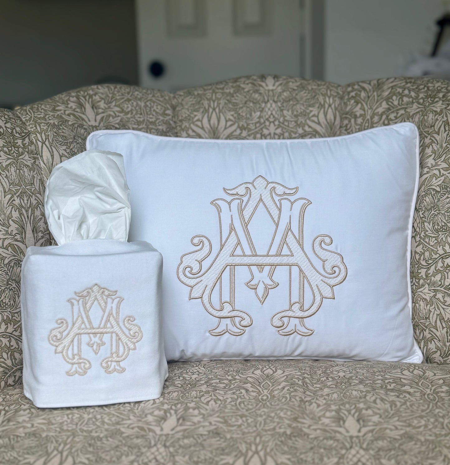 Double Initial Pillow