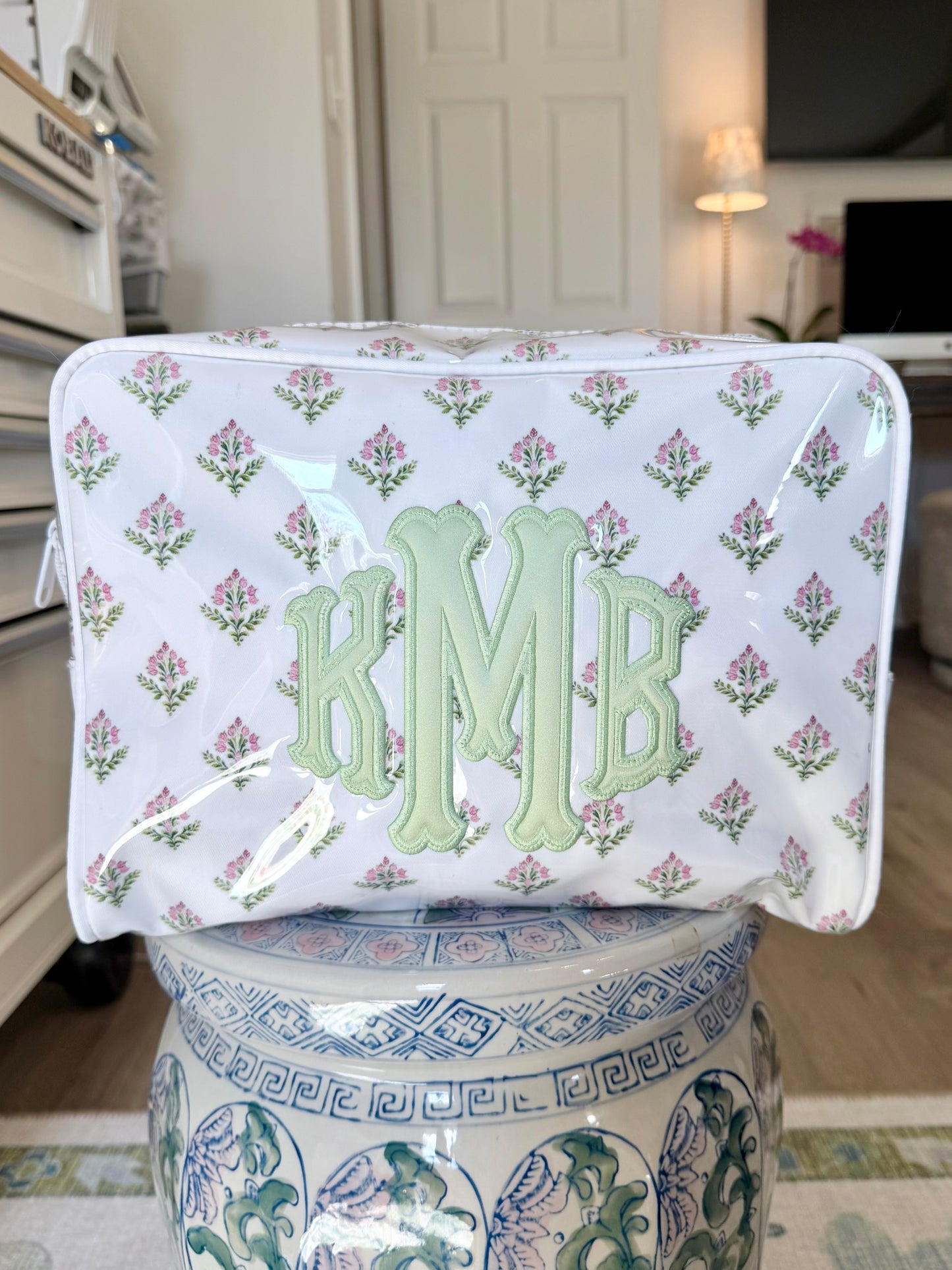 Pink and Green Floral Bag