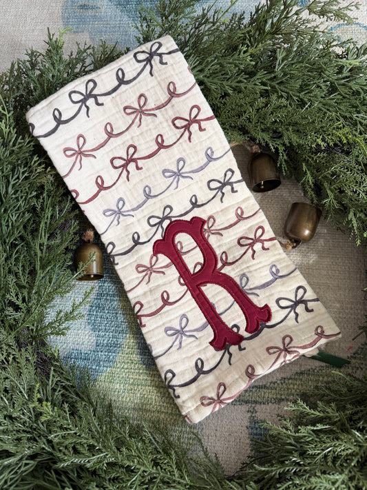 Christmas bow towel
