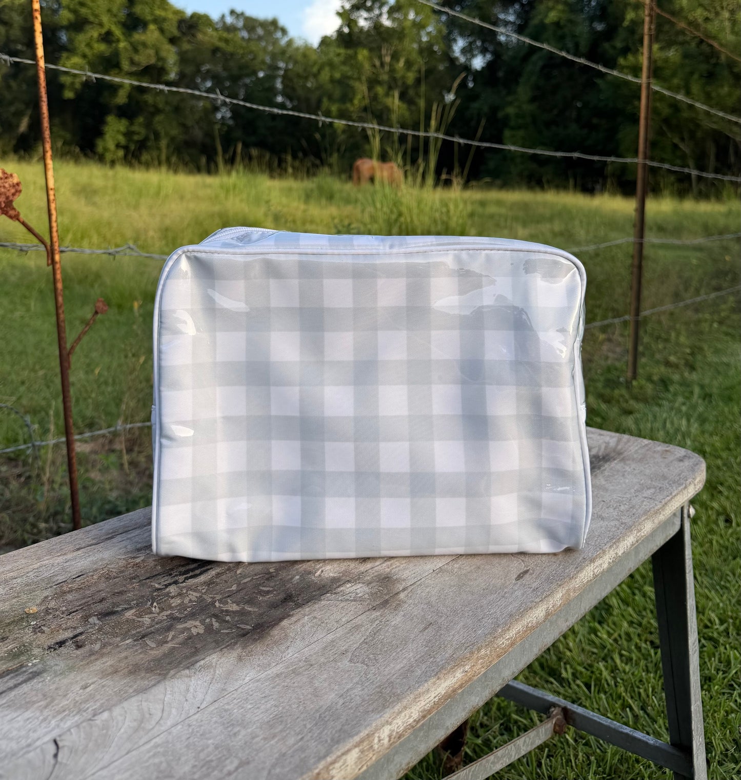 Green Gingham Bag