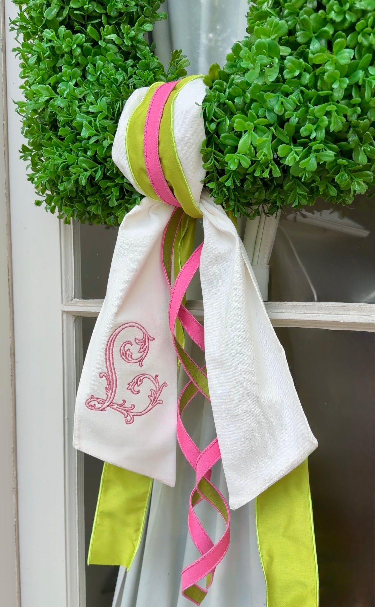 Pink and green Sash