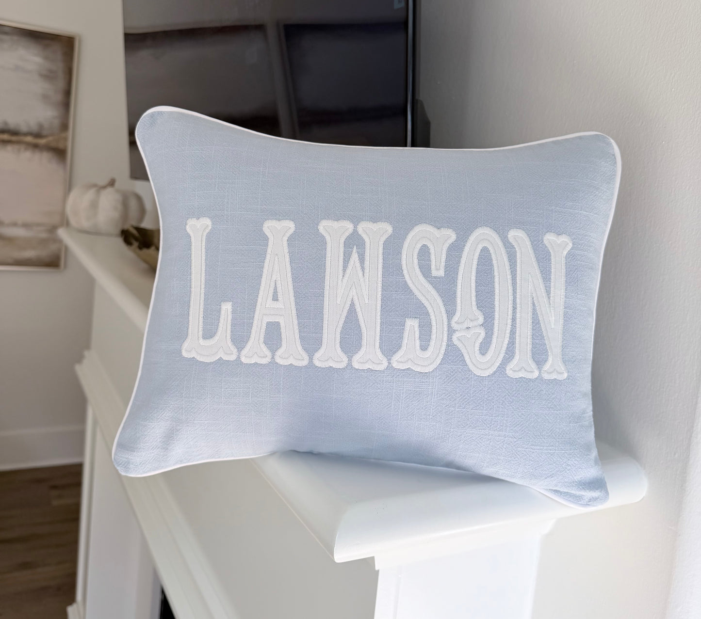 Blue linen Pillow